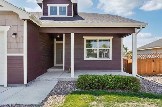 doorway to property featuring a porch