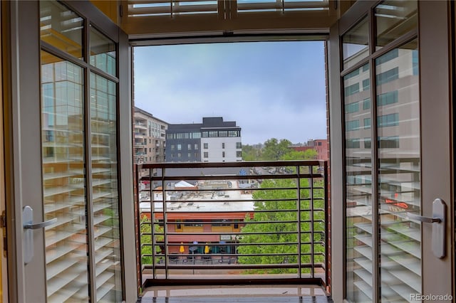balcony featuring a city view