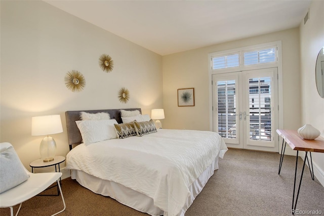 191 Clayton Ln Unit 402, Denver, CO 80206 - bedroom with carpet floors, access to exterior, and french doors