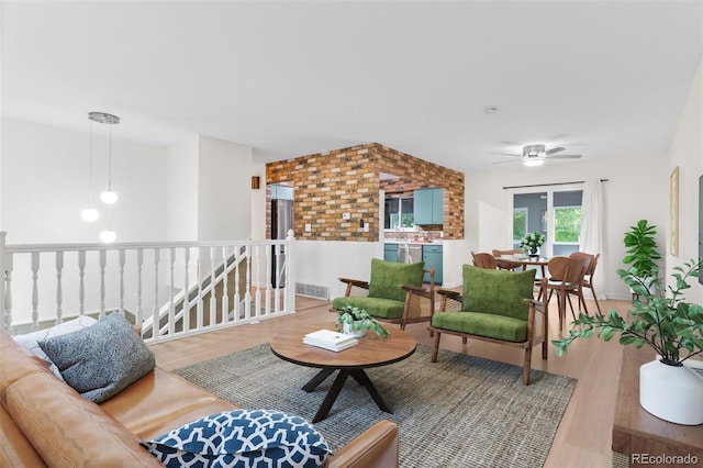 1413 S Bryan Ave, Fort Collins, CO 80521 - living area featuring wood finished floors and a ceiling fan