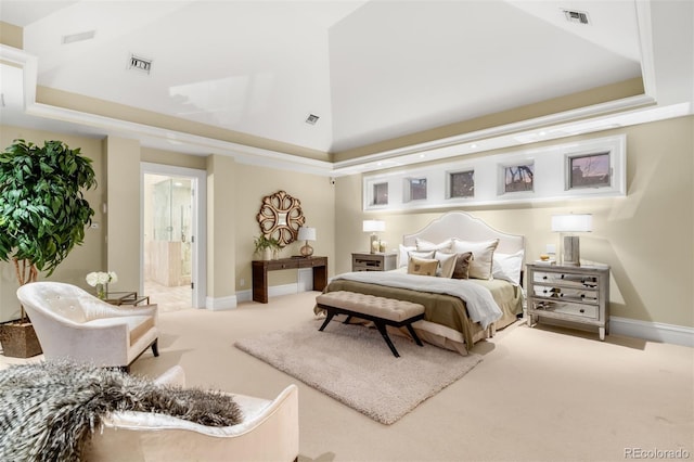 465 Monroe St, Denver, CO 80206 - bedroom featuring carpet, baseboards, ensuite bathroom, and a raised ceiling