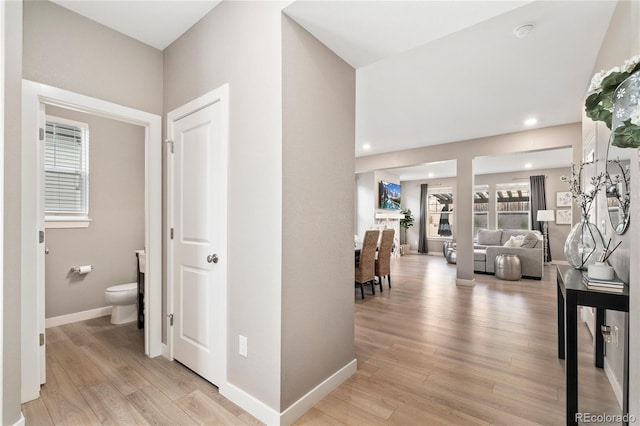4082 Fortune Ln, Castle Rock, CO 80109 - hall with light wood finished floors and recessed lighting