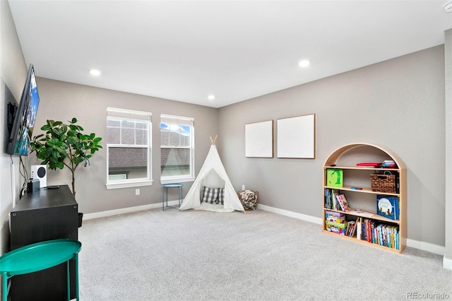 4082 Fortune Ln, Castle Rock, CO 80109 - recreation room with carpet and recessed lighting