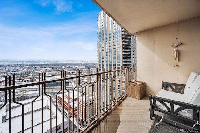 balcony featuring a view of city