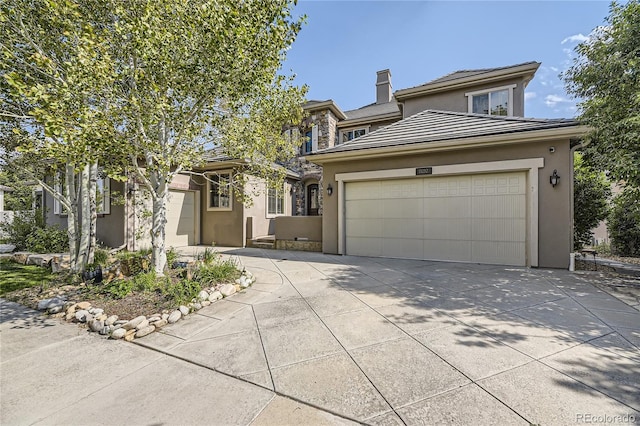 view of front of house with a garage