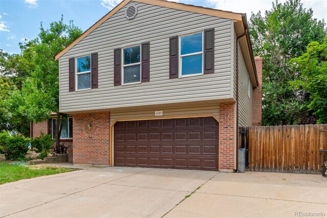 view of front of home with a garage