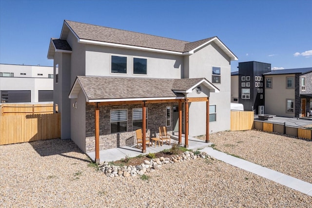 view of front of house with a patio