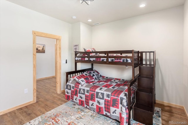 bedroom featuring light hardwood / wood-style floors