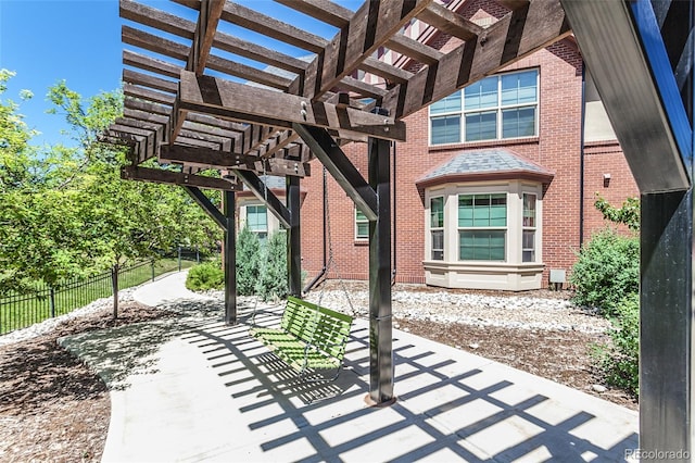 view of patio with a pergola