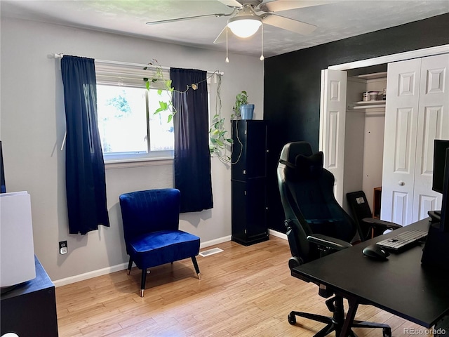 18908 E Napa Dr, Aurora, CO 80013 - office with ceiling fan and wood finished floors