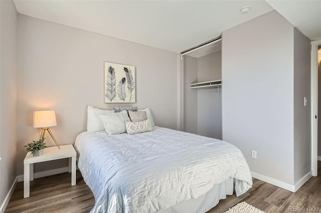 499 Wright St Unit 308, Lakewood, CO 80228 - bedroom with a closet, baseboards, and wood finished floors