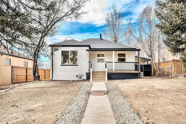 bungalow-style house featuring a porch