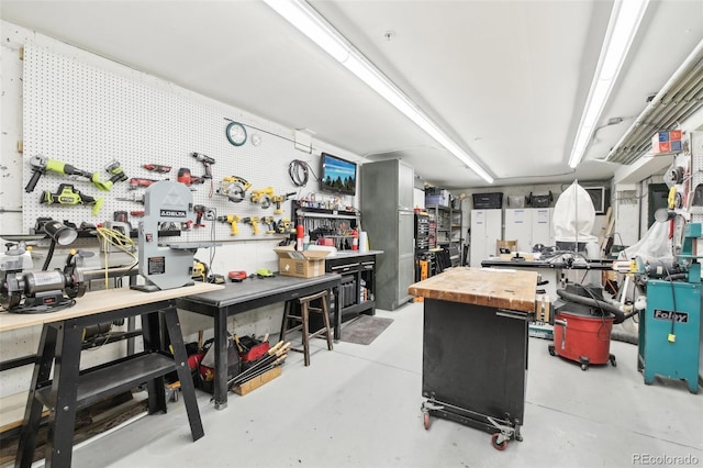 interior space featuring wood counters