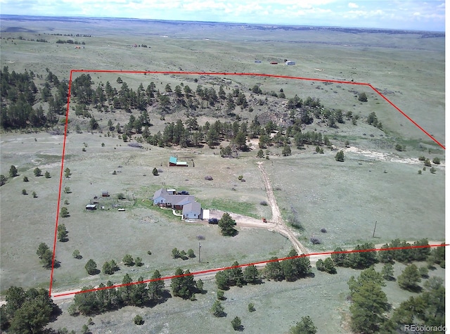 38879 Rusty Spur Trl, Agate, CO 80101 - view of rural area with property boundaries highlighted and a desert landscape