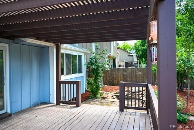 4753 S Gar Way, Littleton, CO 80123 - wooden terrace with a pergola
