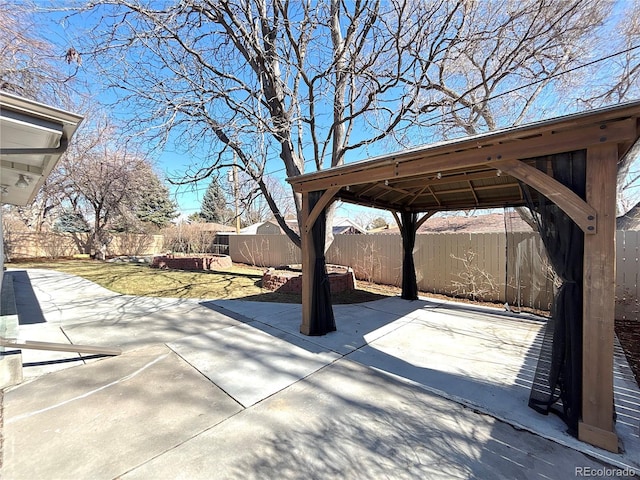 view of patio featuring a fenced backyard