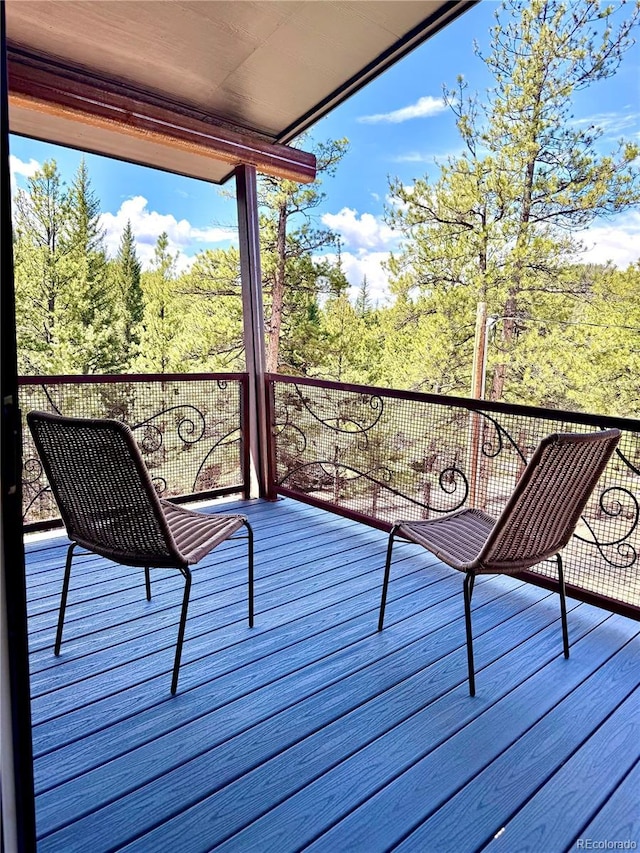 1282 N Crystal Rd, Lake George, CO 80827 - wooden deck with a view of trees