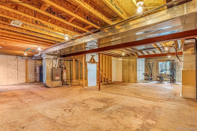 6796 S Newcombe Way, Littleton, CO 80127 - basement featuring water heater and heating unit