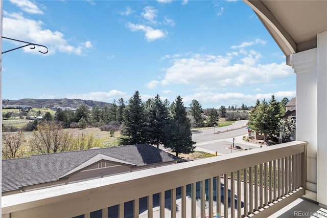 balcony with a mountain view