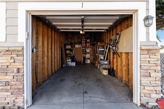 view of garage