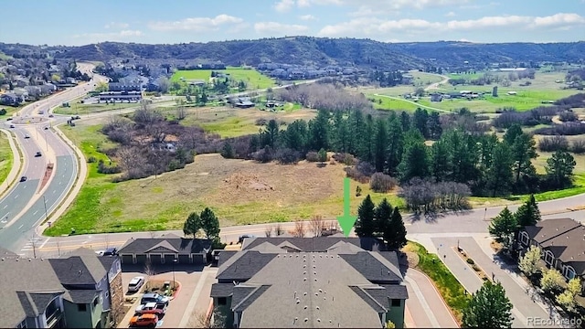 bird's eye view of a mountainous background