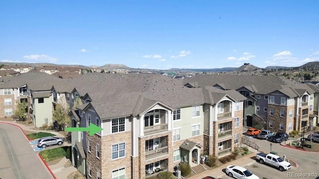view of building exterior featuring a residential view
