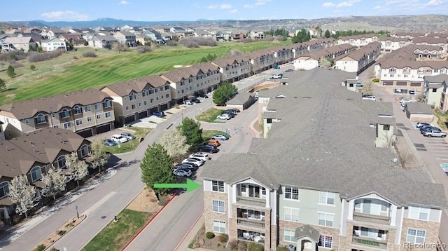aerial perspective of suburban area with a golf course