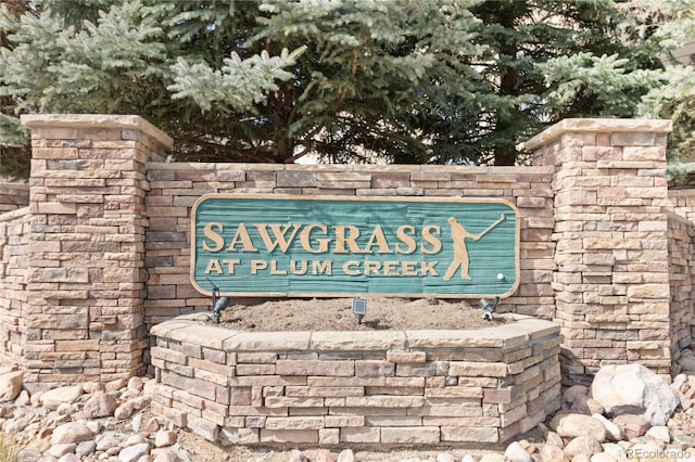 view of community sign