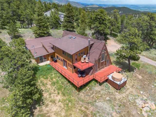 bird's eye view featuring a mountain view