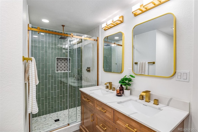 7120 S Sheridan Ct, Littleton, CO 80128 - full bath featuring double vanity and a stall shower