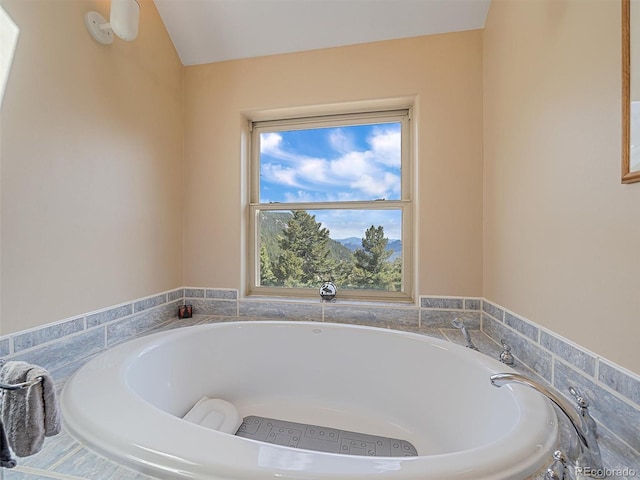 full bathroom with a garden tub