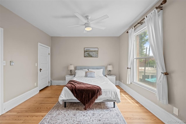 14 S Lincoln St Unit 16, Denver, CO 80209 - bedroom featuring light wood-style flooring and ceiling fan