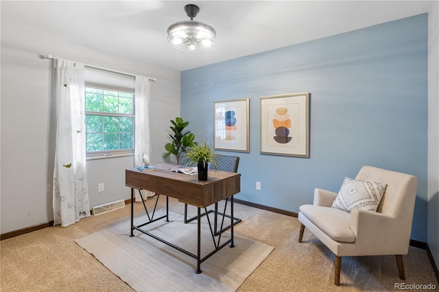 5292 W Fair Dr, Littleton, CO 80123 - home office featuring light colored carpet and baseboards