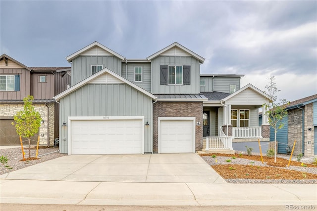8595 Silverton Ln, Littleton, CO 80125 - view of front of house featuring a garage and a porch