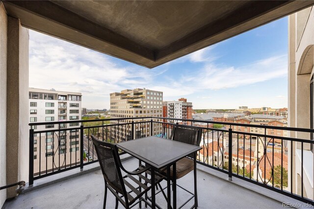 balcony featuring a view of city