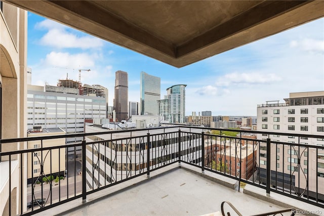 balcony with a view of skyline