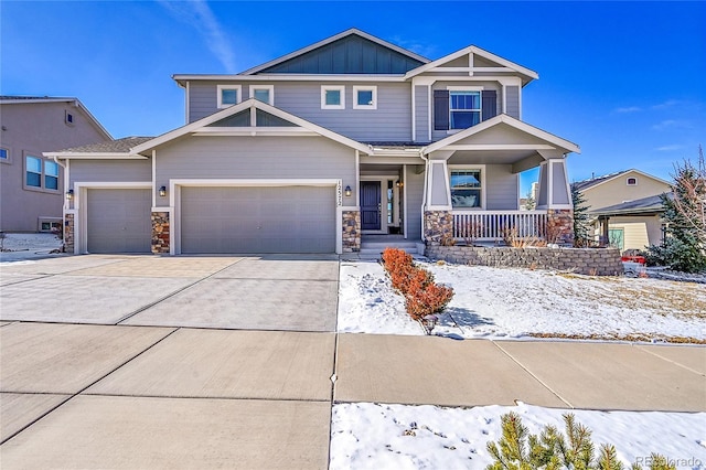 craftsman-style home with covered porch