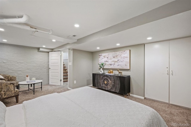 1532 Meade St, Denver, CO 80204 - carpeted bedroom featuring recessed lighting and a closet