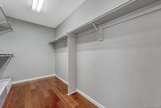 spacious closet with wood finished floors
