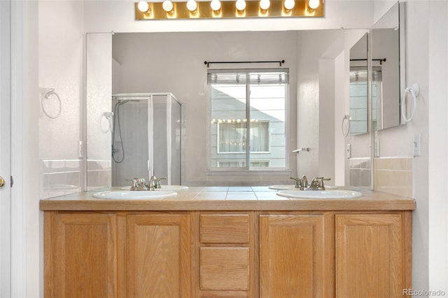274 W Willowick Cir, Highlands Ranch, CO 80129 - full bathroom with double vanity and a stall shower