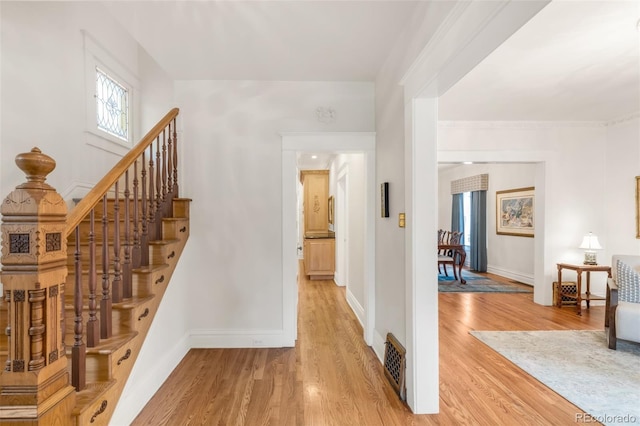 506 N Marion St, Denver, CO 80218 - stairway with wood finished floors and baseboards