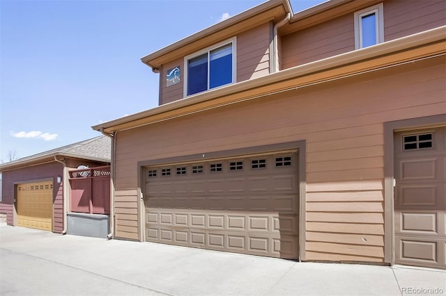 view of garage