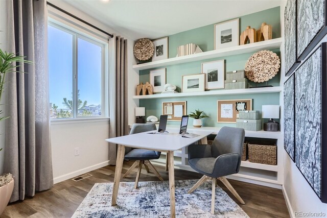 14133 Deertrack Ln, Parker, CO 80134 - office featuring wood finished floors and baseboards