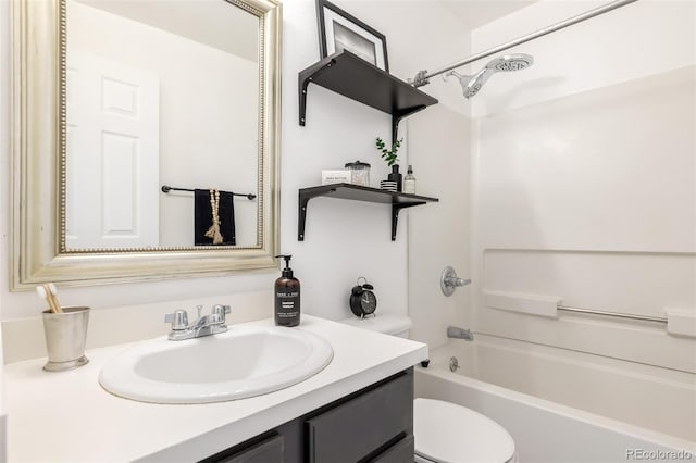 1803 E 36th Ave, Denver, CO 80205 - bathroom with vanity, shower / tub combination, and toilet