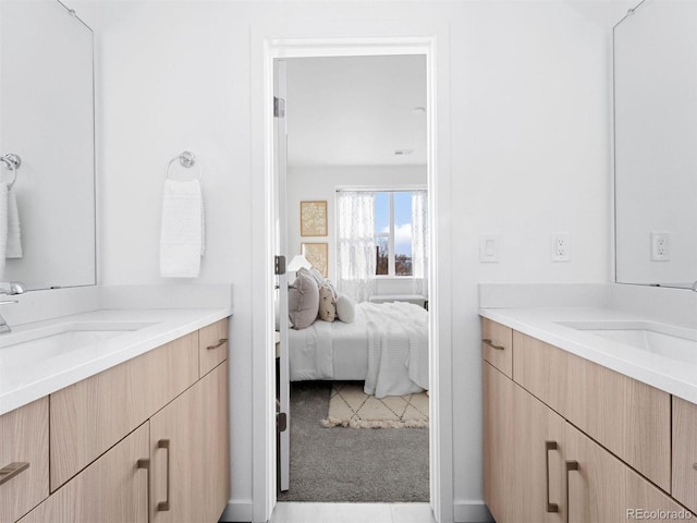 ensuite bathroom with two vanities