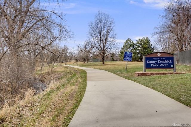 view of home's community featuring a yard