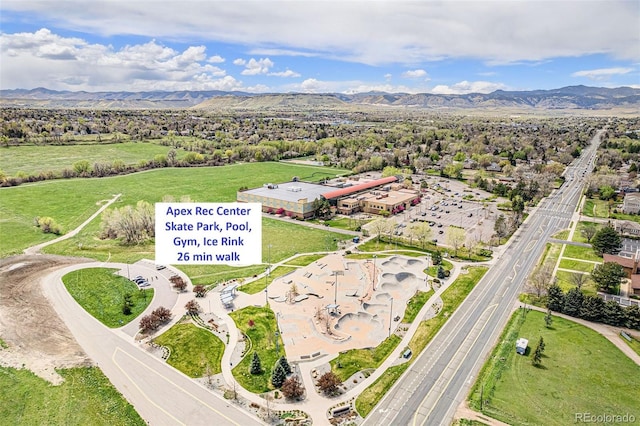 aerial view featuring a mountain view