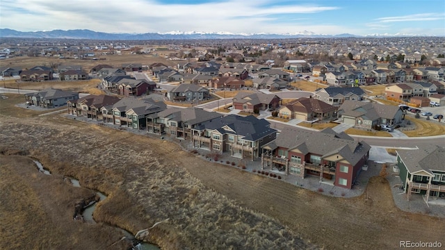 bird's eye view featuring a mountain view