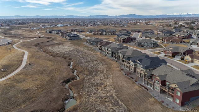 bird's eye view featuring a mountain view