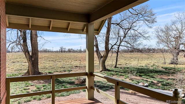 deck with a rural view